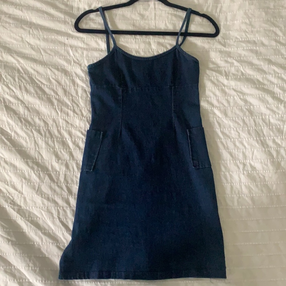 Vintage jean mini dress, small